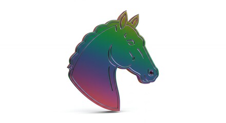 Fototapeta premium Colorful gradient horse head profile image