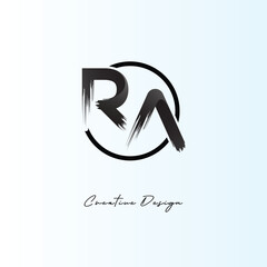 RA Brush Stroke Logo – Modern Artistic Symbol with Ink Texture for Creative Branding & Visual Identity Design