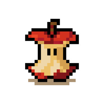 Apple Core Pixel Art Icon