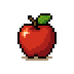Red Apple Whole Pixel Art Icon