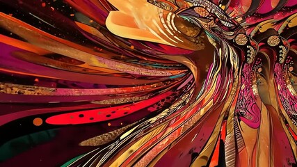 Ethereal winds of vibrant colour depicting a female silhouette in motion - Powered by Adobe