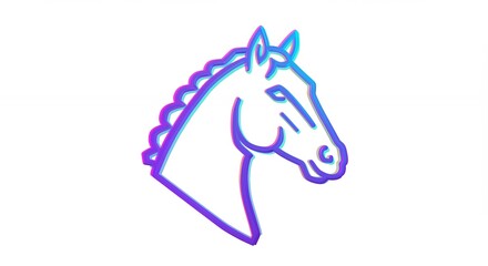 Fototapeta premium Horse head profile gradient graphic