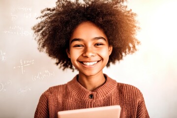 x-default Smiling Girl Studying Math