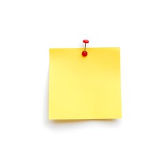 yellow sticky note with push pin