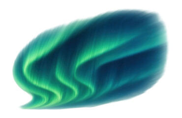 Abstract illustration of the aurora borealis with wavy green and blue light patterns against a dark background, representing natural phenomena and atmospheric beauty.
