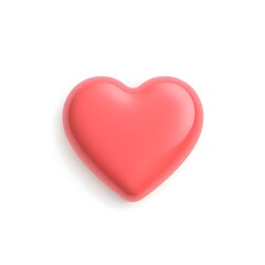 Obraz premium red heart on white background
