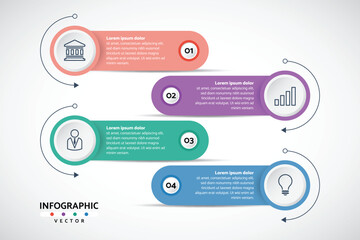 Four Step Infographic for Business Process