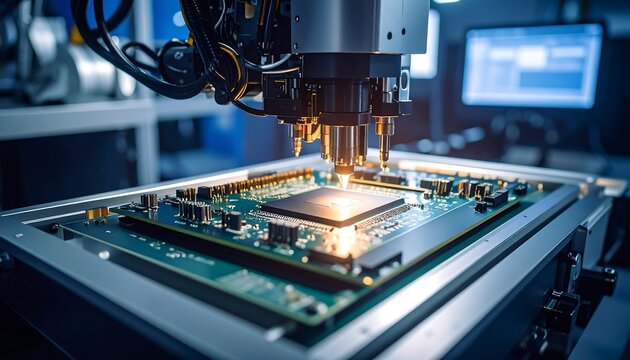 Precision Robotic Assembly of Microchip onto Circuit Board