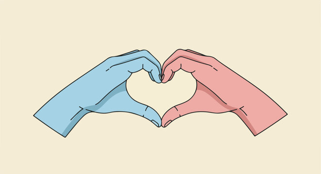 Hands make heart shape in bright background, for social posts or health campaigns - Powered by Adobe
