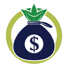 Minimalist Money Bag Modern Silhouette Vector Icon - Finance & Wealth Symbol vector icon on white background 