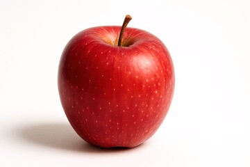 Ripe Red Apple with Smooth Skin on White Background