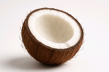 Half Coconut Isolated on White Background