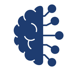 Smart Technology Icon In Blue Monochrome Flat Design, Vector Illustration