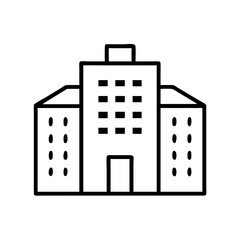 Outline of a modern office building in minimalistic style  