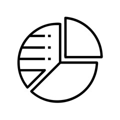 Pie chart icon in minimalist design for data representation  