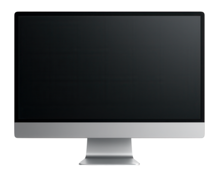 A modern widescreen monitor with a sleek black display and a silver stand, suitable for home or office workspaces and technology-focused themes.