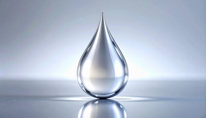 Fototapeta premium Crystal Droplet on Silver Horizon