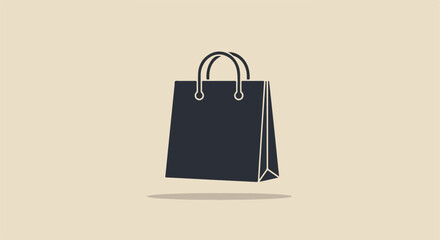 Retail shopping bag flat graphic icon for gifts, product, and packaging design