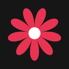 Contemporary pink floral emblem with decorative petals and soft tone. A blend of elegance and conceptual design