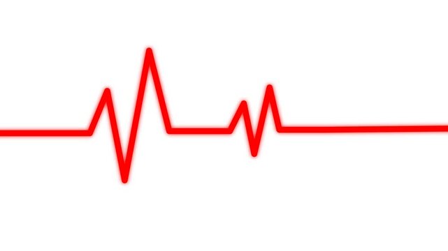 Heart beat animation with glowing pulse line. Great for fitness videos, sport intros, or health-themed content. alpha transparent background
