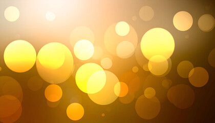 Luminous Golden Bokeh Orbs Creating a Dreamy, Festive Glow with a Radiant Flare.