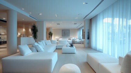 Interior design of a modern loft apartment living room, showcasing a stylish and spacious living space, Generative AI