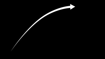 Creative Graph hand drawn arrow chart growing up black background . - Powered by Adobe