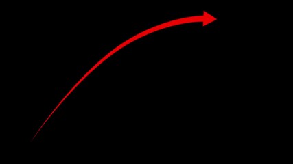 Creative Graph hand drawn arrow chart growing up black background . - Powered by Adobe