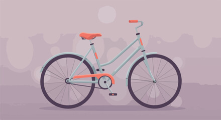 Illustration of a stylish bike with an artistic background for transportation ads