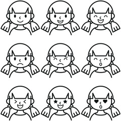 Get a lively collection of girl facial expressions vector illustration, perfect for adding personality to your designs. Ideal for websites, apps, and creative projects!