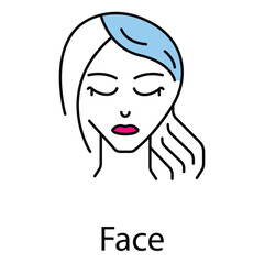 Minimal Female Face Vector Icon Illustration