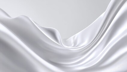 Fototapeta premium Flowing white silk drapes
