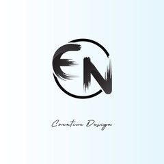 EN Brush Stroke Logo – Modern Artistic Symbol with Ink Texture for Creative Branding & Visual Identity Design
