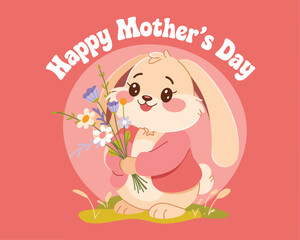 2d vector illustration for mother day with child and family love 
