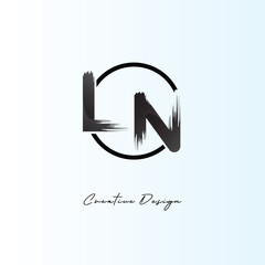 LN Brush Stroke Logo – Modern Artistic Symbol with Ink Texture for Creative Branding & Visual Identity Design