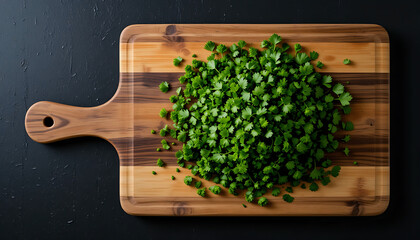 Vibrant Fresh Herbs: Culinary Delight on Rustic Wooden Board