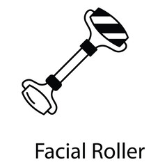 Anti-Aging Facial Roller Vector Skincare Icon