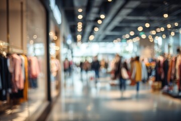Blurry shopping mall interior