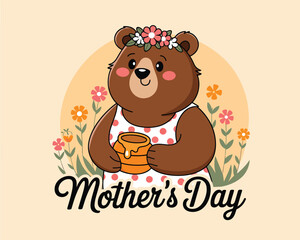 2d vector illustration for mother day with child and family love 
