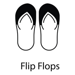 Flip Flops Icon with Beach Style Elements