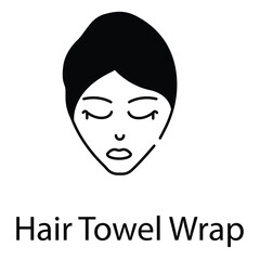 Flat Hair Wrap and Towel Icon Vector