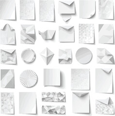 Isolated a Kinds of deferent paper design vector art with white background.