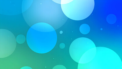 Serene Aquatic Gradient with Floating Translucent Glossy Orbs