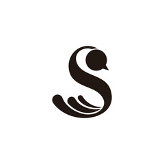 letter s peacock simple tail bird beauty cute logo vector