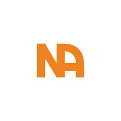 letter na  simple geometric linked logo vector