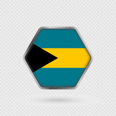 Bahamas flag in a hexagon frame.