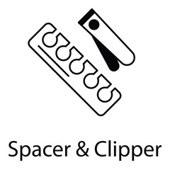 Spacer and Clipper Vector Icon for Salons