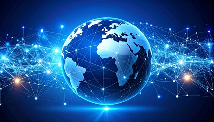 World globe and digital network