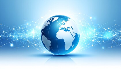 World globe and digital network