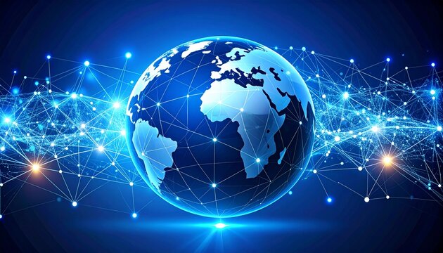 World globe and digital network
